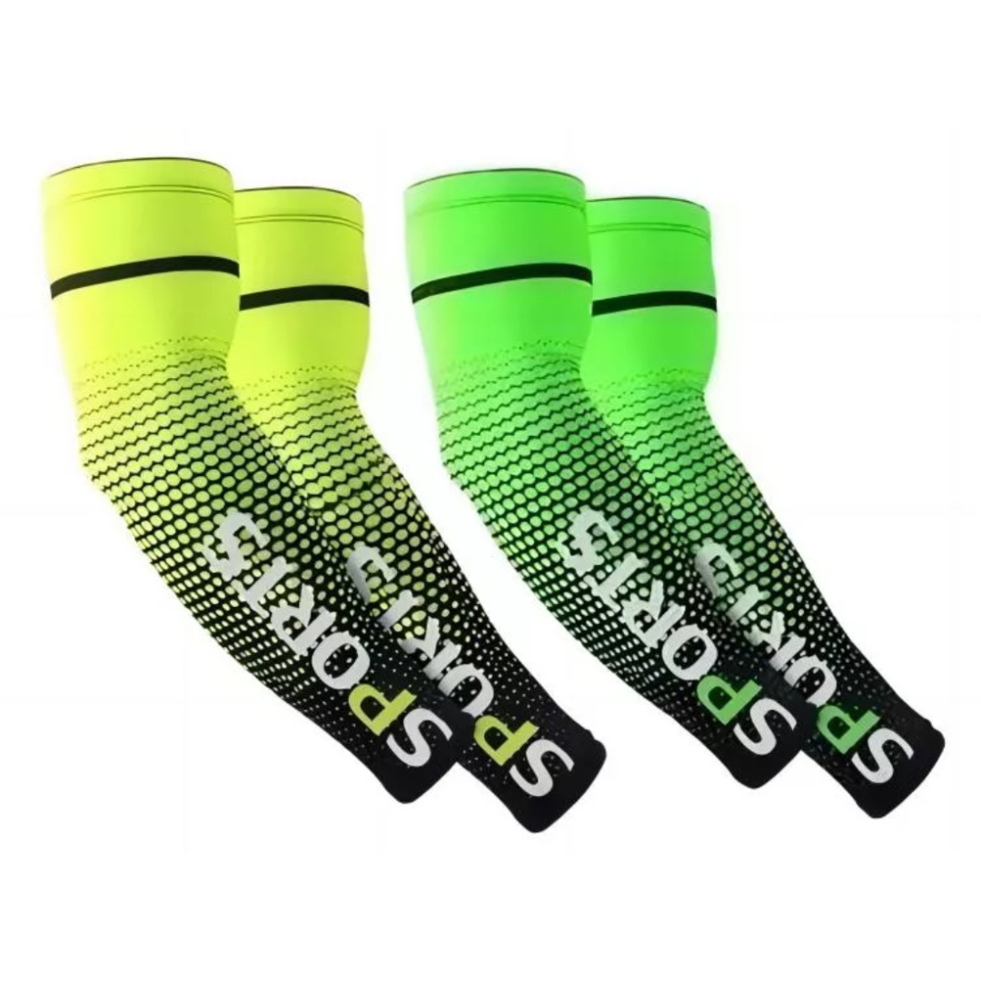 Mangas de compresión y protección (verde y amarillo)