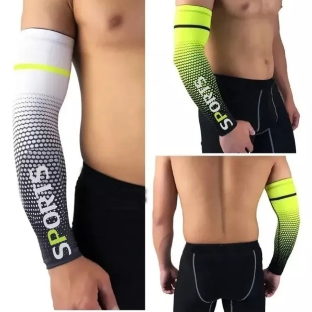Mangas de compresión y protección (verde y amarillo)