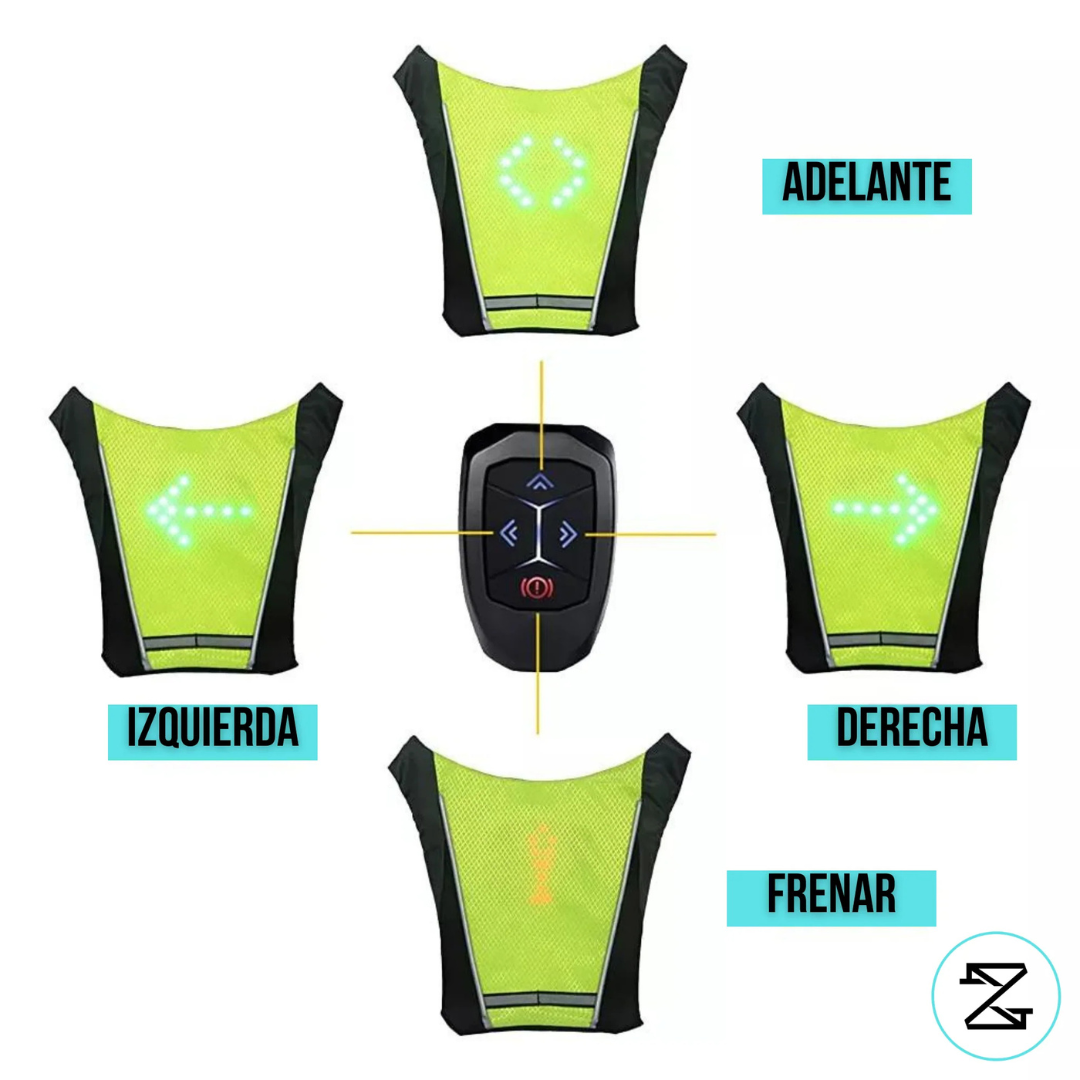 CHALECO CON SEÑALIZADOR PARA BICICLETA