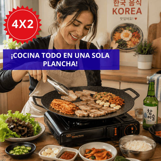 ¡OFERTA 4X2! - Plancha Coreana asado de disco